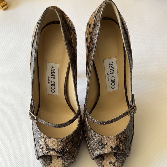Jimmy Choo London snakeskin stiletto high heels  37 Italy - Picture 11 of 16